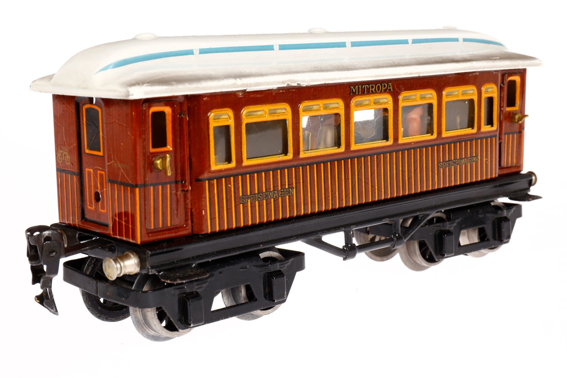 Märklin Mitropa Speisewagen 1888, Spur 0, CL, mit Inneneinrichtung, 4 AT, versch. Gussrädern ( - Image 3 of 6