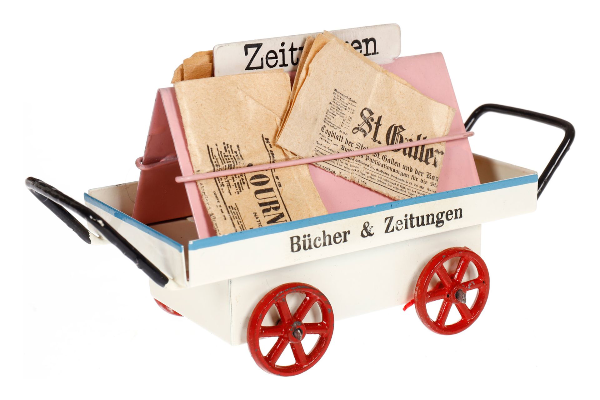 Märklin Bahnsteig-Zeitungswagen 2628, HL, LS und gealterter Lack, L 11,5, Z 2