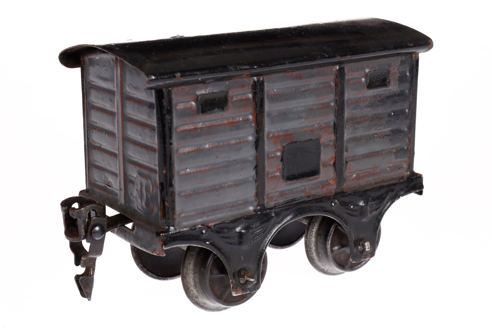 Märklin ged. Güterwagen 1803, Spur 0, uralt, HL, mit 1 TÖ, meist rest., L 9,5 - Image 3 of 4