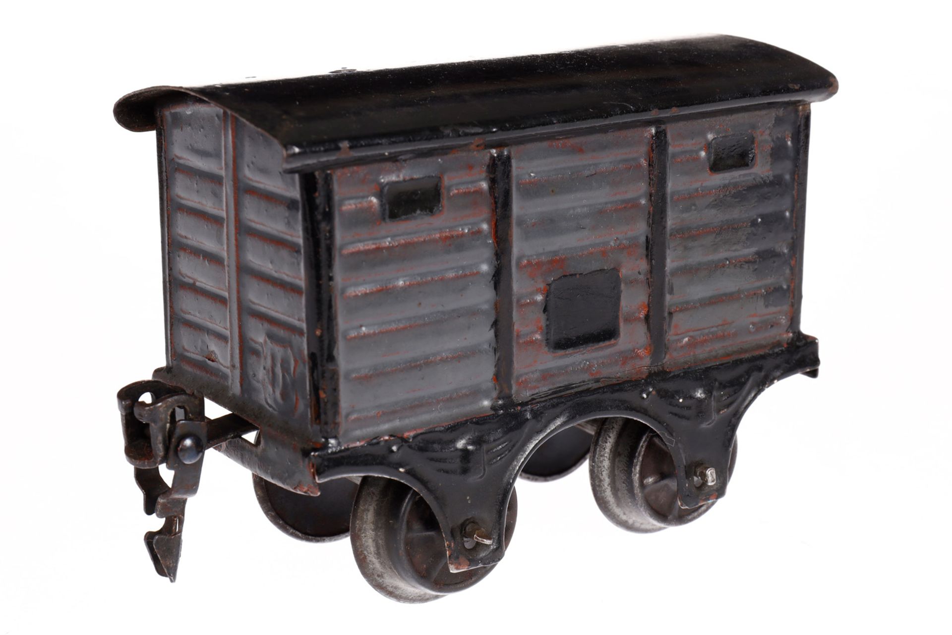 Märklin ged. Güterwagen 1803, Spur 0, uralt, HL, mit 1 TÖ, meist rest., L 9,5 - Bild 3 aus 4