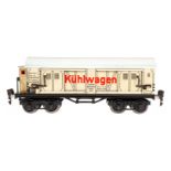 Märklin Kühlwagen 1857, Spur 0, CL, mit BRH und 4 STH, LS und gealterter Lack, L 24,5, sonst noch