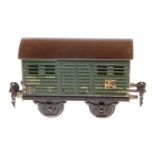 Märklin Viehwagen 1689, Spur 0, CL, mit 1 ST, LS und gealterter Lack, L 13, Z 2-3