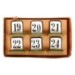 Märklin Nummernschild-Garnitur 2357, HL, 19-24, LS und gealterter Lack, H 3, im Teil-Karton, Z 2