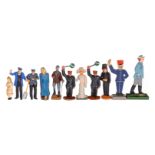 11 versch. Eisenbahnfiguren, Blei/Kunststoff/Holz, LS, Z 2-3