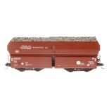 Eurotrain Schotterwagen, Spur 0, Kunststoff, braun, L 26,5, Z 2-3