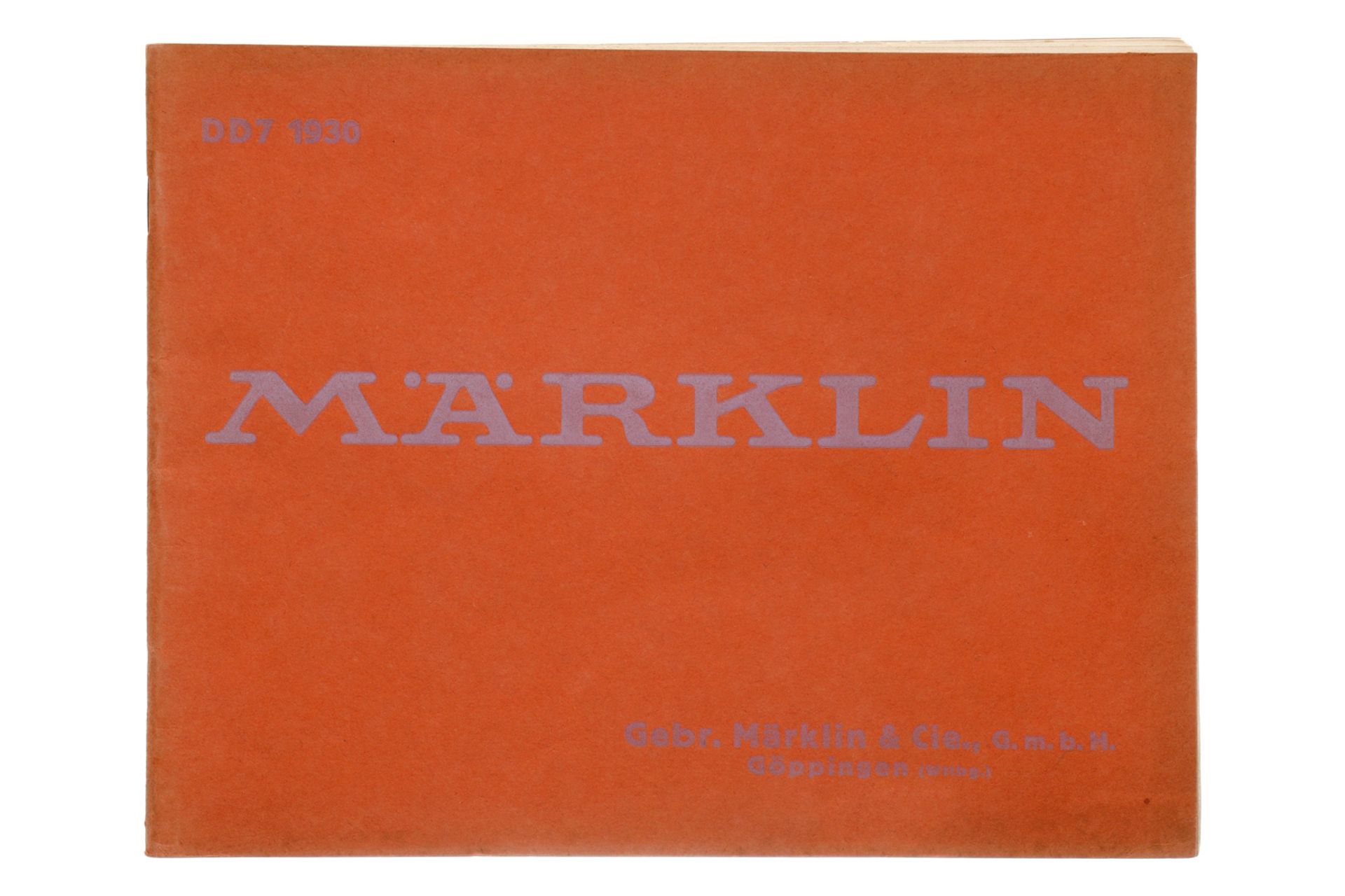 Märklin Katalog DD 7, 1930, mit Blatt Metallbaukasten und M 268, 76 Seiten, Alterungsspuren