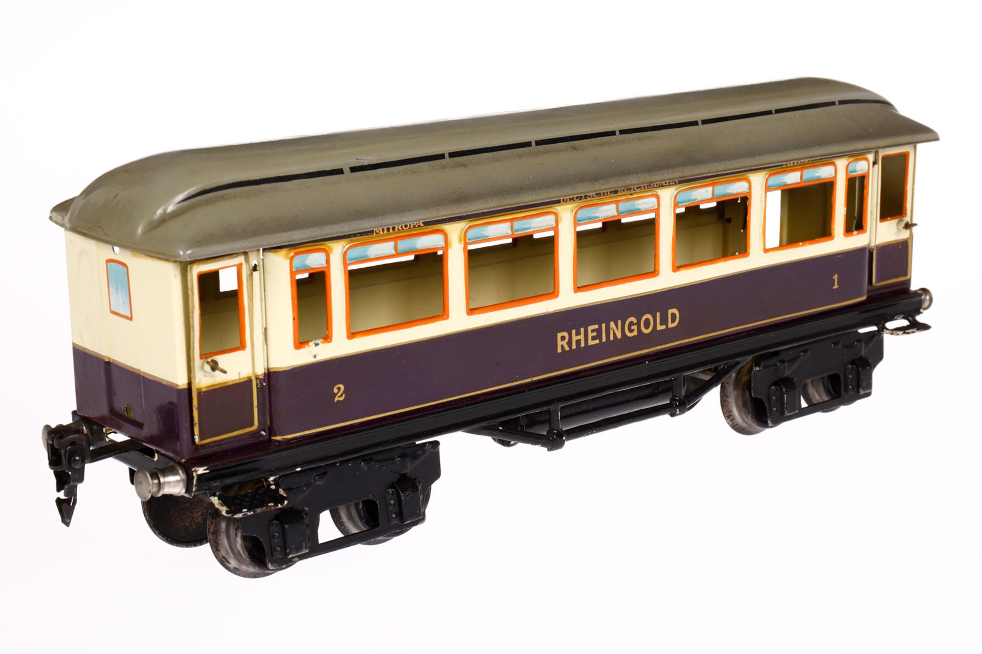 Märklin Rheingoldwagen 1894, Spur 1, HL, mit 4 AT, ohne Einrichtung und Scheiben, LS und - Bild 3 aus 4