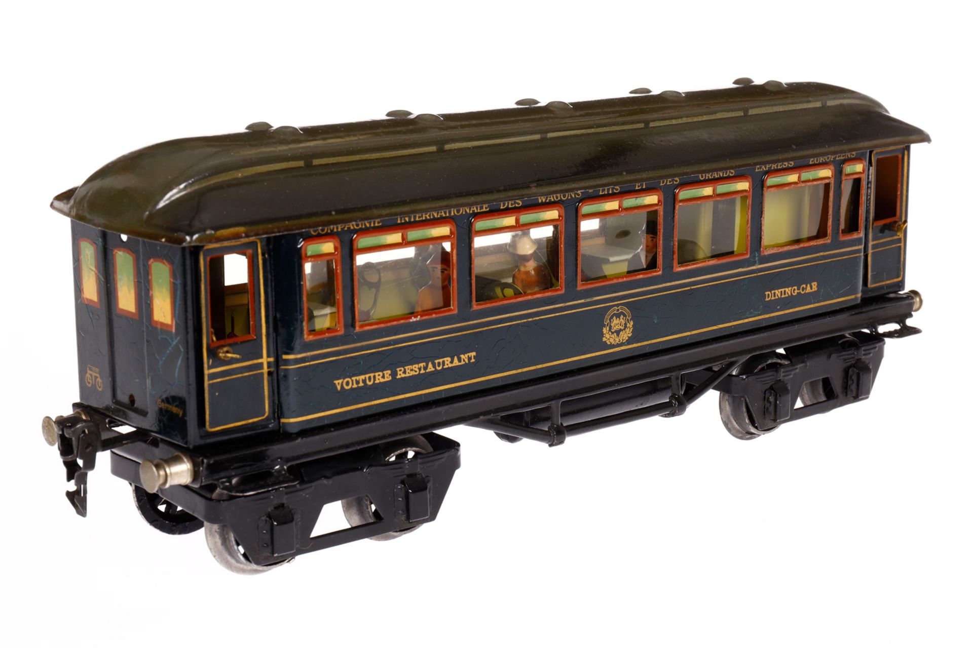 Märklin int. Speisewagen 1746 G, Spur 1, CL, mit Inneneinrichtung, 4 AT, Gussrädern und Replik- - Bild 3 aus 5