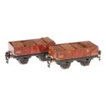 2 Märklin offene Güterwagen 1661, Spur 0, CL, LS, L 13, Z 3