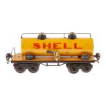 Märklin Shell Kesselwagen 1954, Spur 0, HL, tw nachlackiert, LS und gealterter Lack, L 21,5, Z 3