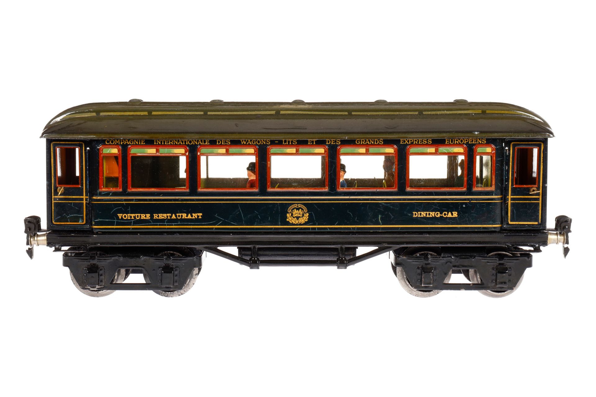 Märklin int. Speisewagen 1746 G, Spur 1, CL, mit Inneneinrichtung, 4 AT, Gussrädern und Replik-