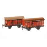 2 Märklin ged. Güterwagen 1781, Spur 0, CL und ÜL, L 16,5, Z 3
