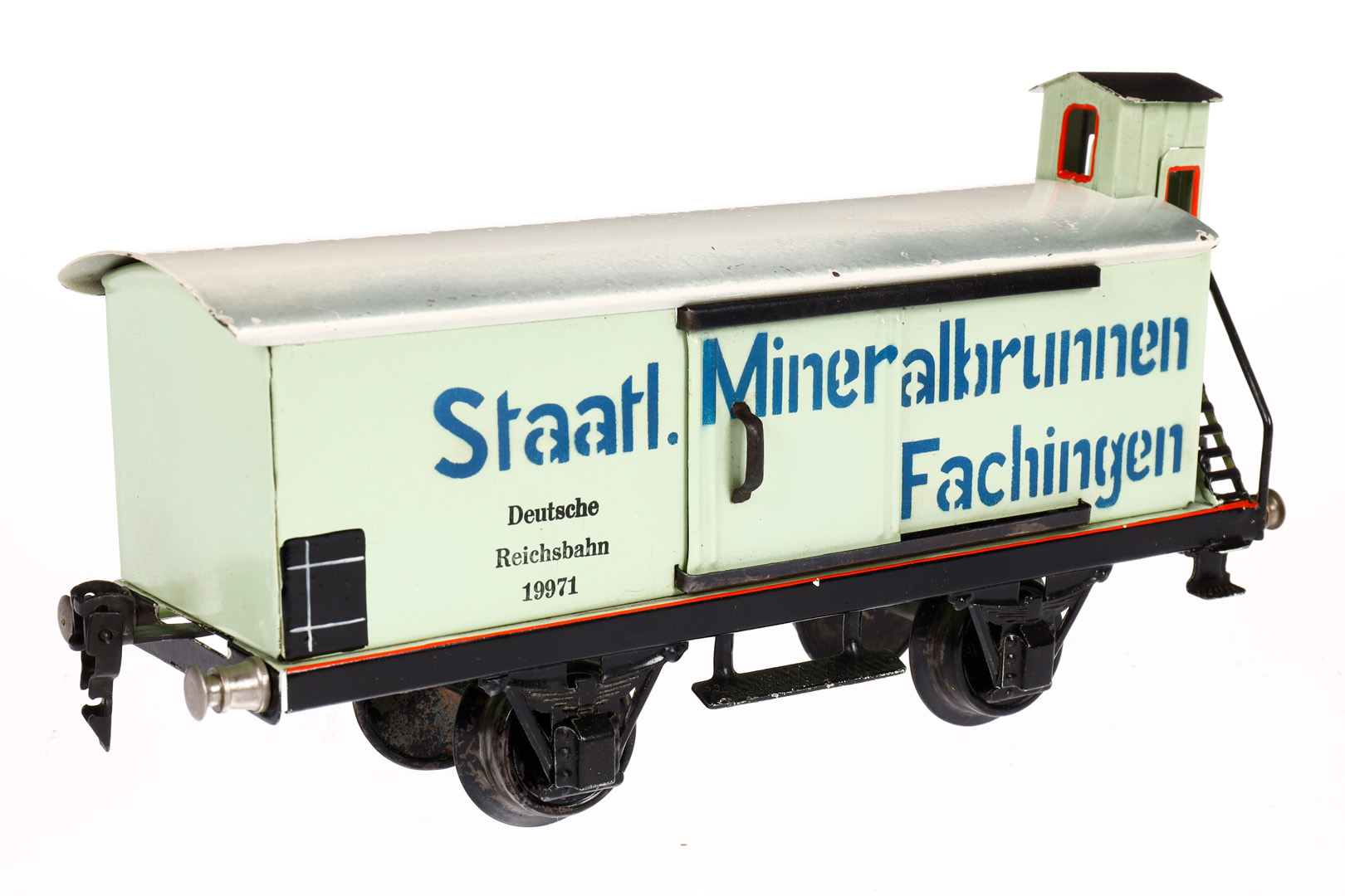 Märklin Mineralwasserwagen 1997, Spur 1, HL, mit BRH und 2 ST, LS und gealterter Lack, L 24, Z 2 - Image 2 of 4