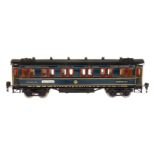 Märklin int. Schlafwagen 1947 JG, Spur 0, HL, franz. Rahmenbeschriftung, mit Inneneinrichtung, 4 AT,