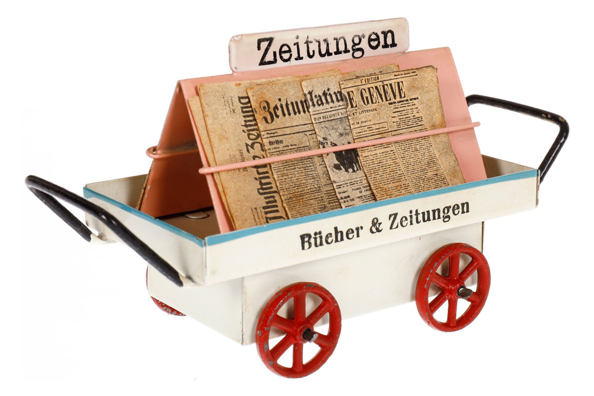 Märklin Bahnsteig-Zeitungswagen 2628, HL, LS und gealterter Lack, L 11,5, Z 2