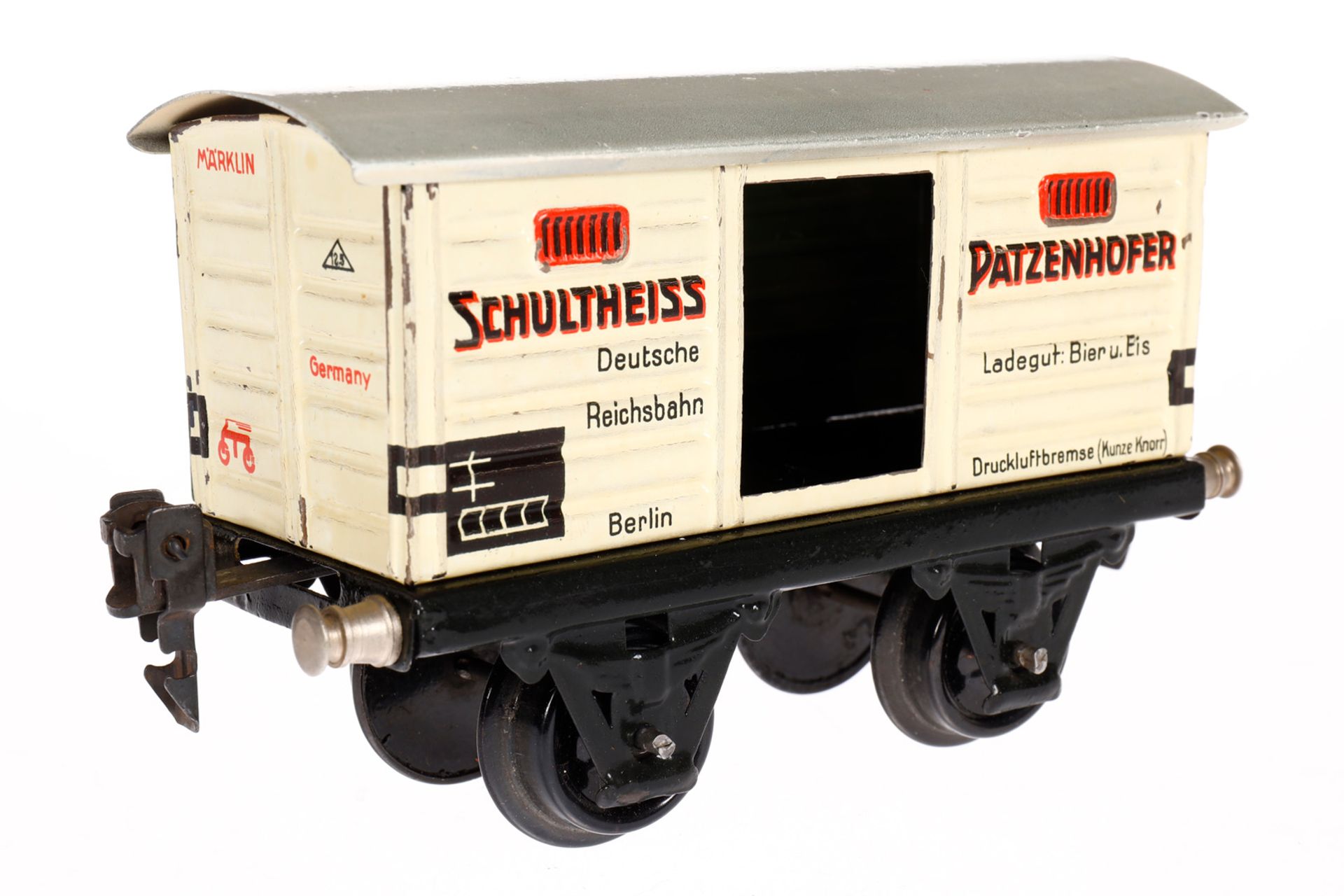 Märklin Schultheiss-Patzenhofer Bierwagen 1968, Spur 0, HL, 1 TÖ, LS und gealterter Lack, L 13, im - Bild 2 aus 5