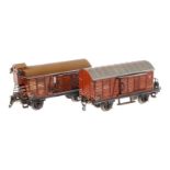 2 Märklin Güterwagen, Spur 0, CL und ÜL, L 18 und 18,5, Z 4