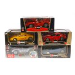 5 Bburago Automodelle, Maßstab 1:18, Special und Gold Collection, Ferrari testarossa und 250 und