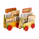 2 Kibri Zeitungswagen 60/4, HL, LS und Alterungsspuren, L 6, Z 2