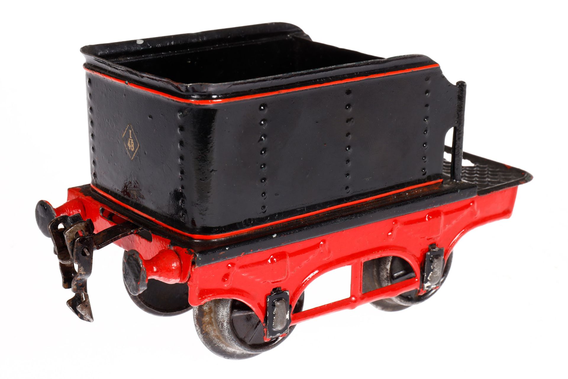 Märklin B-Dampflok 1021, Spur 1, uralt, Uhrwerk intakt, grün/schwarz, mit Tender, Schlüssel und 3 - Bild 6 aus 7