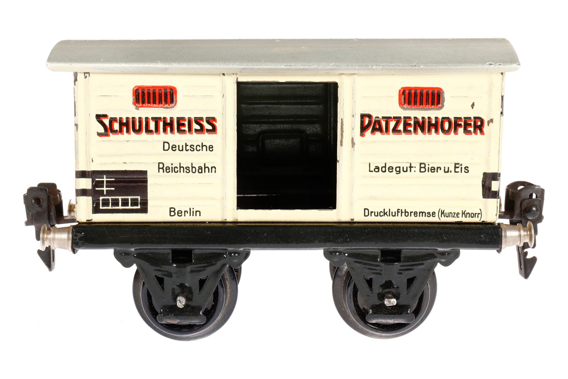 Märklin Schultheiss-Patzenhofer Bierwagen 1968, Spur 0, HL, 1 TÖ, LS und gealterter Lack, L 13, im