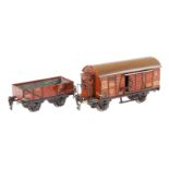 2 Märklin Güterwagen 1661 und 1791, Spur 0, CL und ÜL, LS, L 13 und 18,5, Z 3