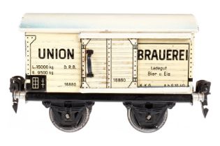Märklin Union Bierwagen 1688, Spur 0, CL, mit ST, LS und gealterter Lack, L 13, sonst noch Z 2