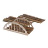 Märklin Brücke, Spur 1, 3-teilig, Gesamtlänge ca. 95, tw LS, Alterungsspuren, Z 3