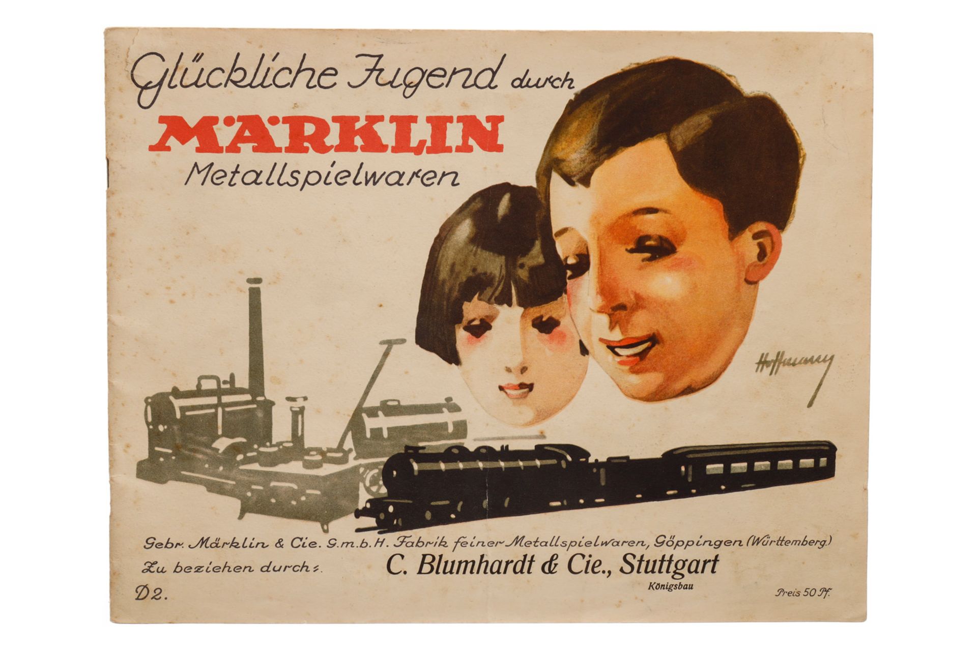 Märklin Katalog D 2, 1925, mit Preisliste, 56 Seiten, Alterungsspuren