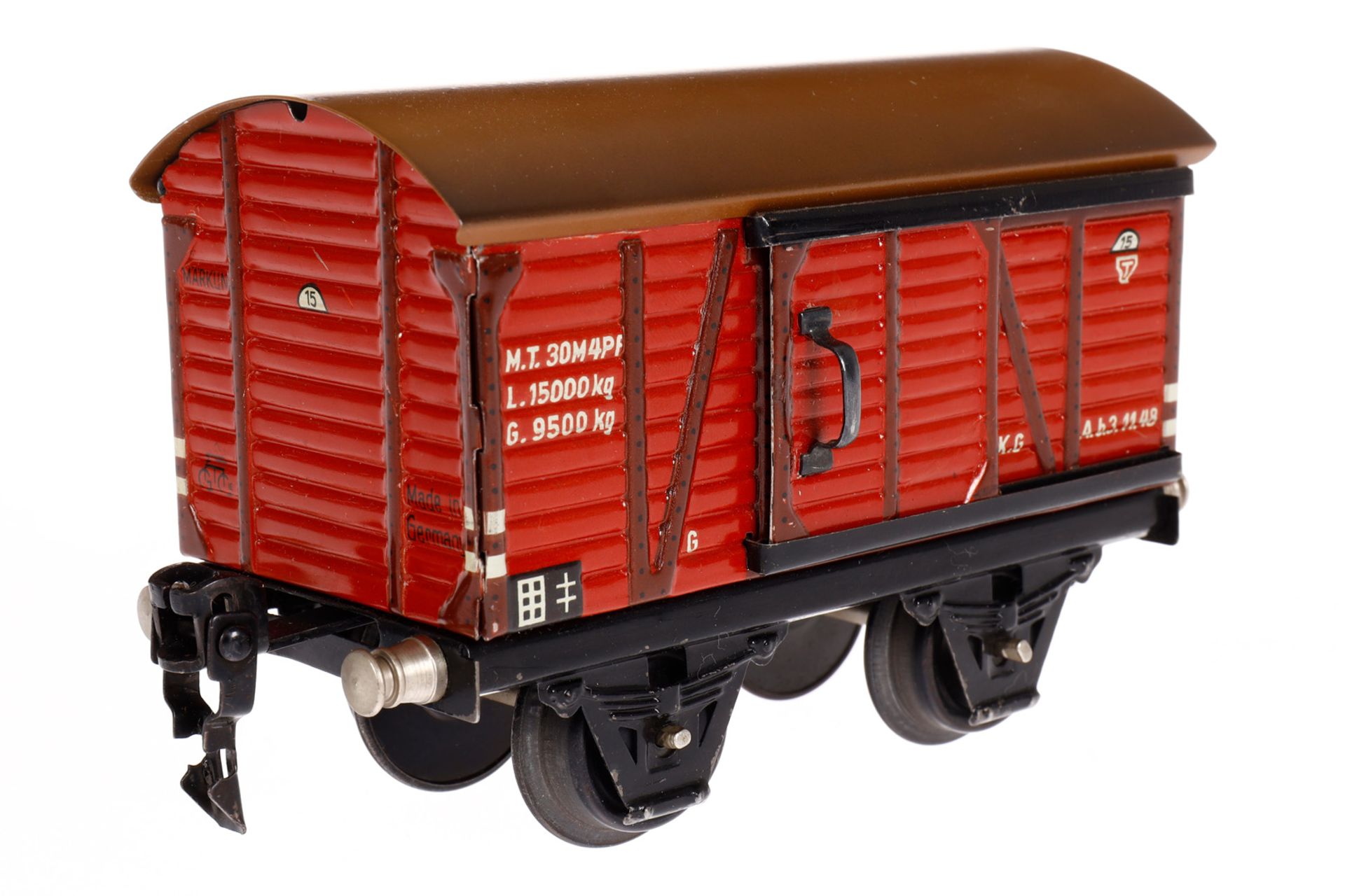 Märklin ged. Güterwagen 1681, Spur 0, CL, mit 1 ST, kleine LS und leichte Alterungsspuren, L 13, Z - Bild 2 aus 4
