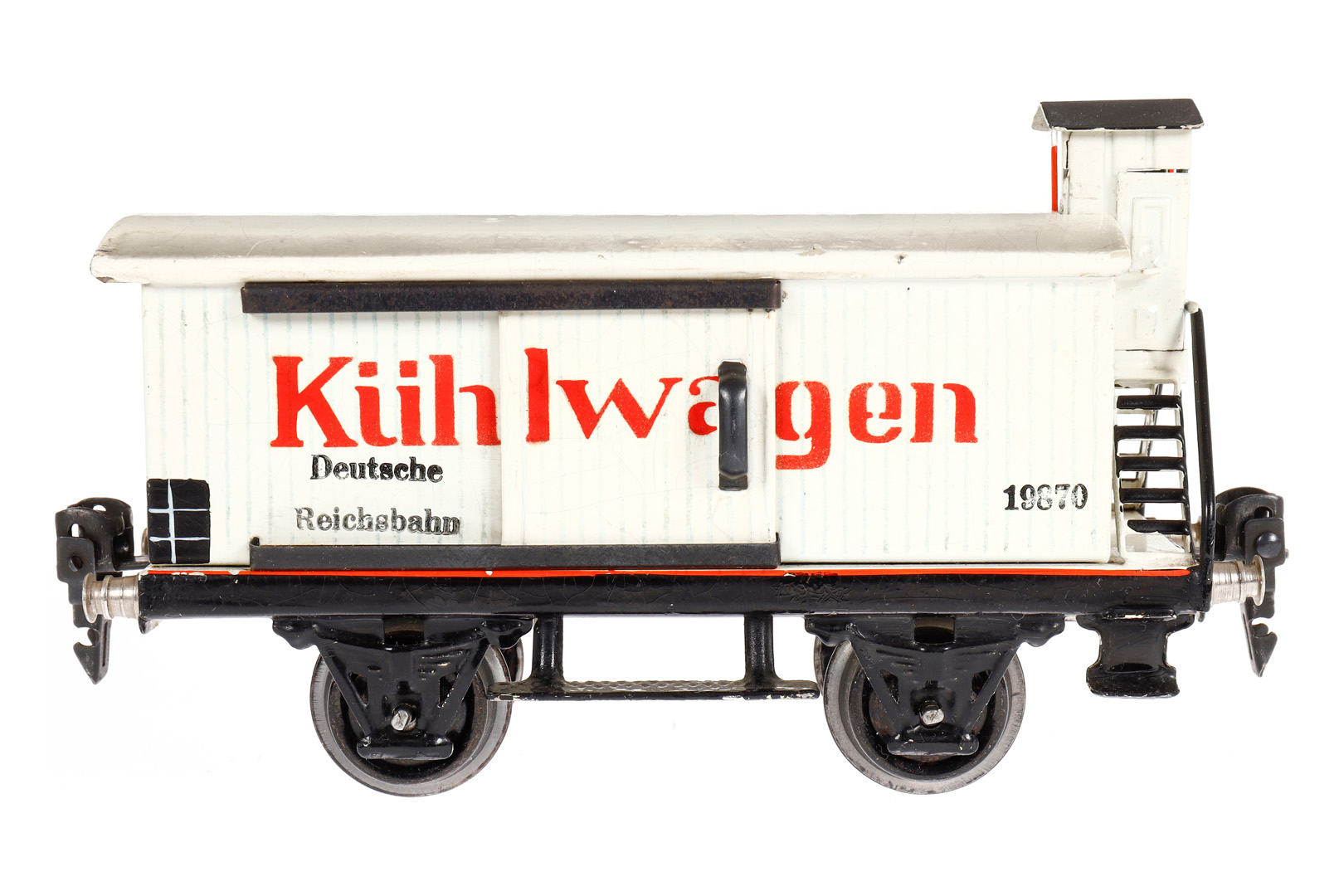 Märklin Kühlwagen 1987, Spur 0, HL, mit BRHh und 2 ST, LS und gealterter Lack, L 16,5, im Replik-