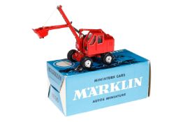 Märklin Autobagger 8035, rot, LS und Alterungsspuren, OK, Z 1-2