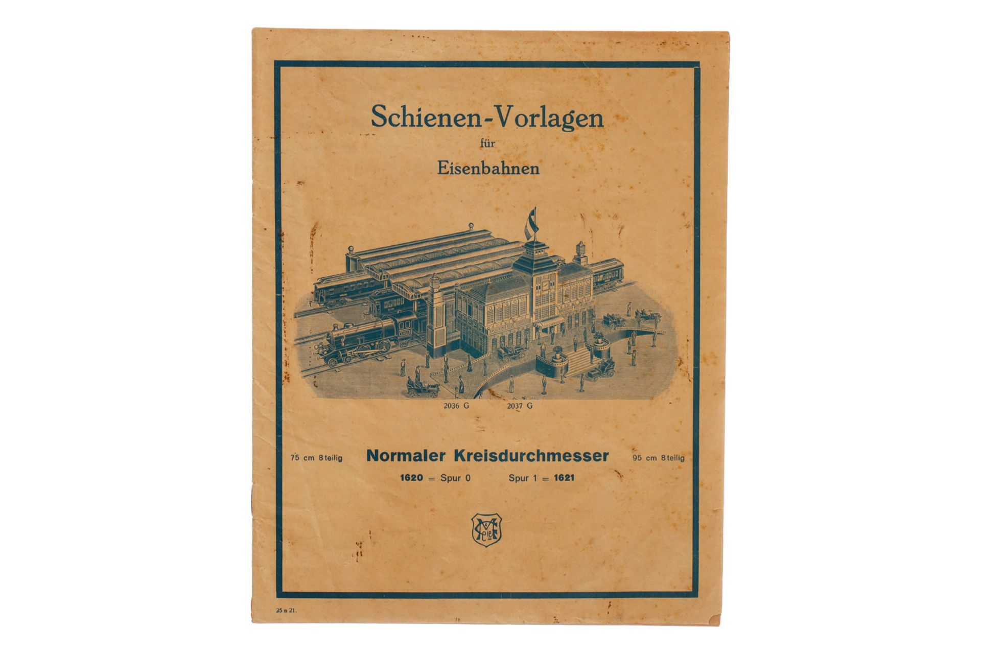 Märklin Katalog "Schienen-Vorlagen für Eisenbahnen" 1921, 23 Seiten, Alterungsspuren