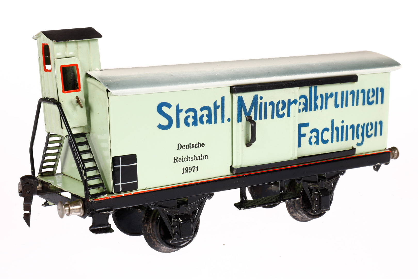 Märklin Mineralwasserwagen 1997, Spur 1, HL, mit BRH und 2 ST, LS und gealterter Lack, L 24, Z 2 - Image 3 of 4