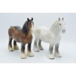 Beswick 818 shires to include a brown and a grey example (2). In good condition with no obvious