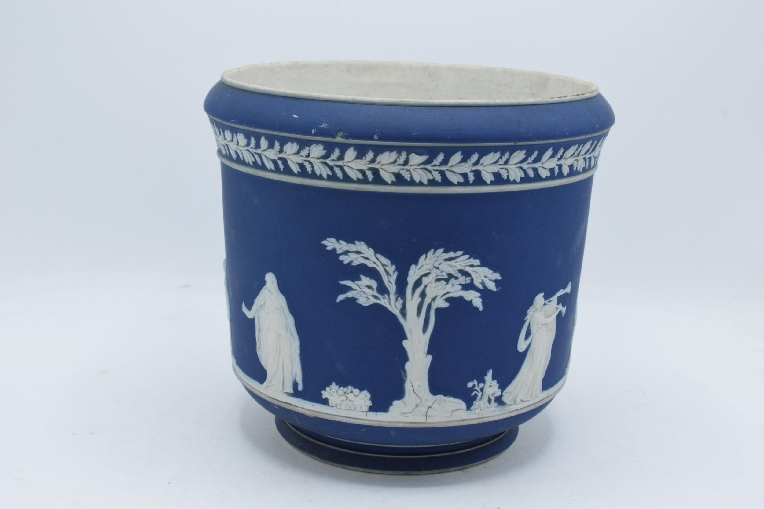 Adams of Tunstall Jasperware jardinière. 21cm tall. In good condition with no obvious damage or - Image 2 of 5