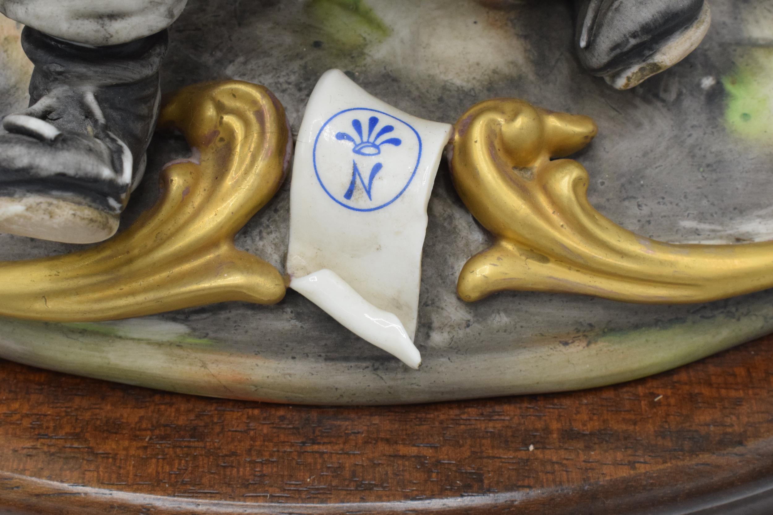 A pair of Capo Di Monte figures to include a Sartou man eating whilst seated on a bench and a - Image 7 of 7