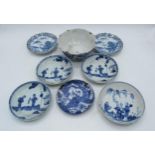 A fine quality 19th century blue and white Chinese bowl with 4 character mark together with 18th