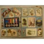 A large Victorian scrapbook covering a range of subjects to include clippings, advertising,