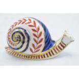 Royal Crown Derby paperweight in the form of a snail. First quality with stopper. In good