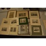 A collection of framed and unframed engravings and prints to include The Mansion House in 1750,