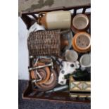 A mixed collection of items to include antique and later stone ware / advertising jars, glass