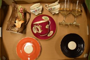 A collection of items to include Edwardian China side plates x 6, a Hornsea jug, Coalport milk and