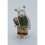 Royal Crown Derby figure in the form of a gardener teddy bear. First quality with stopper. In good