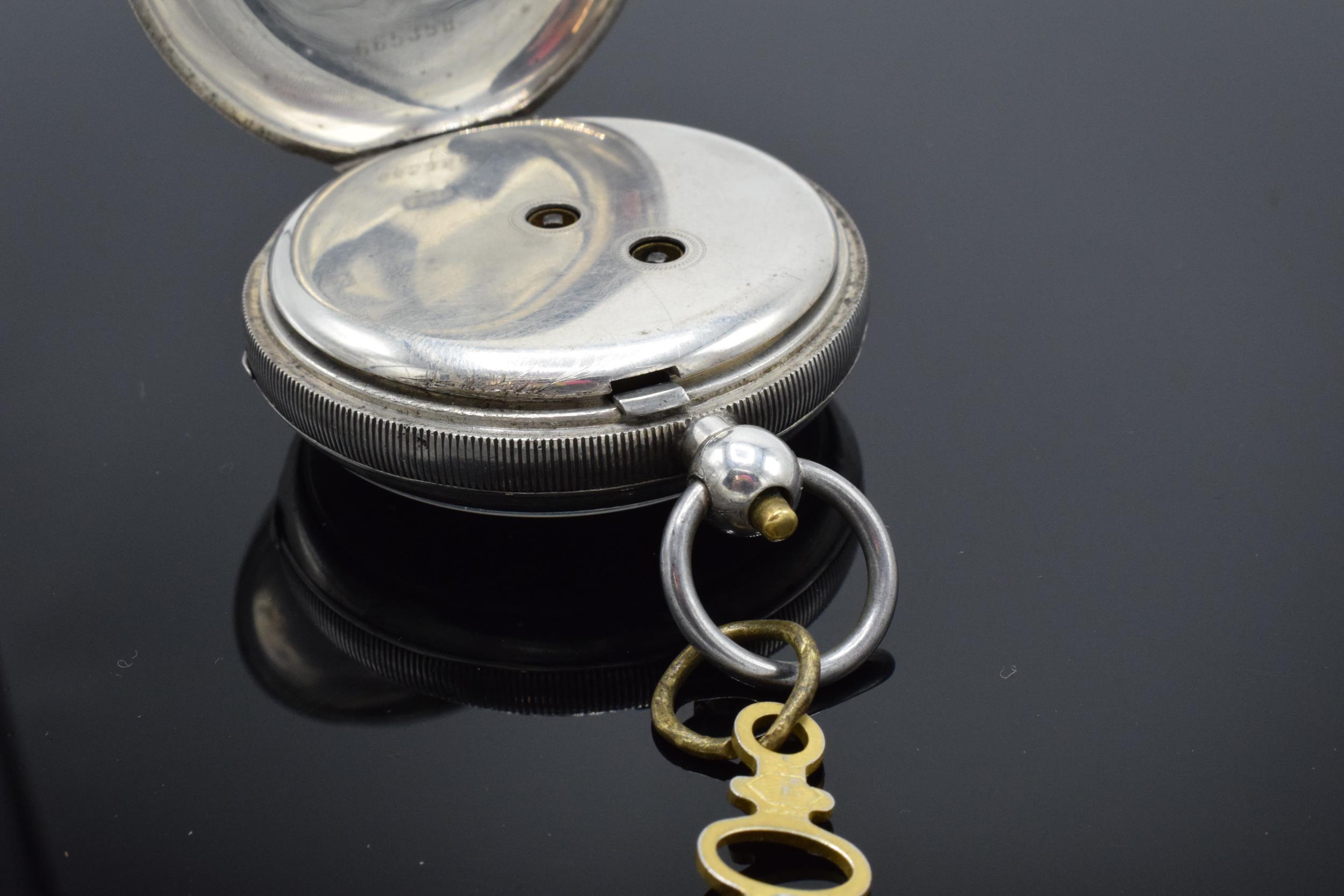 Silver pocket watch with key. Birmingham 1936. Untested. - Image 5 of 6