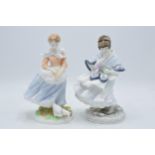 Royal Worcester figures to include A Farmers Ways from Old Country Ways and Coalport figure Visiting
