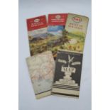 Tourist maps, believed 1950s, including Great Western Railway route map, Heart of London map