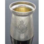 A silver armorial measure with 'Royal Bucks King's Own 3rd Batt. Oxfordshire Lt Infantry'. 164.9