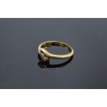 18ct gold ring set with illusion set diamonds. 2.4 grams. UK size O. Some chipping to the stones.