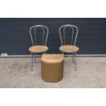 A pair of retro / vintage aluminium American Diner style chairs (87cm tall) together with a Lloyd